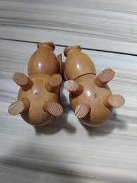 Adorable Vintage Wooden Pig Hog Salt Pepper Shakers Hand ...