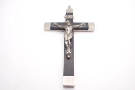 Large Vintage Art Deco Crucifix Pendant Wall Hanging Chrome & Ebony Wood Souvenir of Rome Italy 13.6cm 5.35" - Etsy