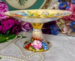 RARE Large 1930s Gold Aynsley SIGNED J.A Bailey Pedestal Cake Plate With HUGE Cabbage Rose Bouquet, English Bone China, on Sale, Near Mint - Etsy