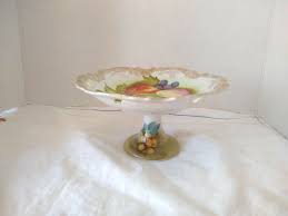 Vintage China Hand Painted Gold Lattice Candy/Fruit Dish on Pedestal 7 1/2" high | eBay
