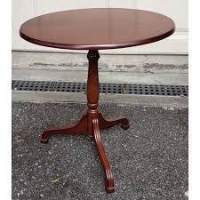 Late 20th Century Pair of Mahogany Tilt -Top Tripod Lamp Tables | Chairish