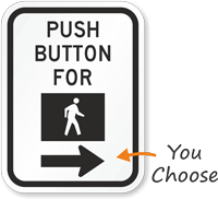 Push Button For Walk MUTCD Sign, SKU: X-R10-4BR