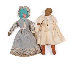 Lot - TWO ANTIQUE CLOTH DOLLS