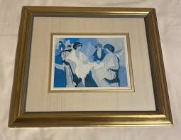 Original Serigraph Art Print Itzchak Tarkay (1935-2012) “Tea ...