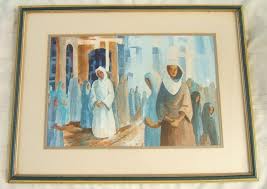 VINTAGE WATERCOLOR WOMEN NUNS NICELY DONE SIGNED ELEANOR ...