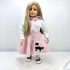 My Twinn 22" Doll Long Blonde Hair Lavender Eyes Pink Poodle Skirt 23" Tall | eBay
