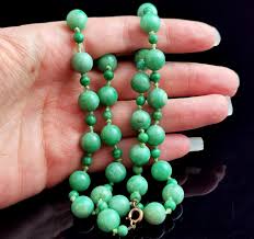 Antique Jade Bead Necklace, Art Deco, C1910s at 1stDibs | vintage jade bead necklace, antique jade beads, jade bead necklace vintage