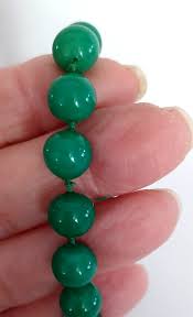 Vintage Jade Green Glass Bead Choker Necklace! 16" | eBay