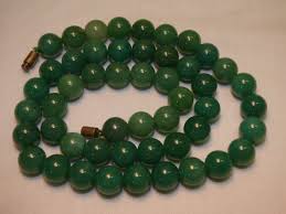 Vintage Old Chinese Green JADE 10mm Beads Necklace 21 3/4 ...