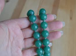 Beautiful Antique Art Deco Jade Green Peking Glass Bead ...