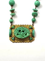 Vintage Czech Glass Necklace, 1930's, Vintage Jewelry - Etsy Israel