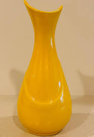 Vintage Knubstrup Ceramic Vase 10” Yellow - Etsy