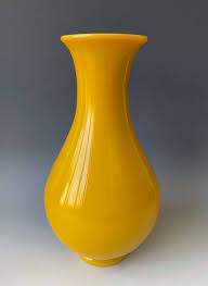 Chinese Large Yellow Peking Glass Vase - Zentner Collection