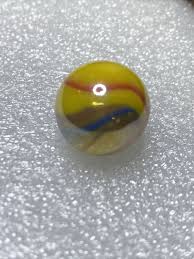 Vintage .66 Marble Peltier Alley Agate Yellow Swirl Red Vein ...