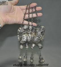 Collect Old Tibet Silver Lucky Boy Child Kirin Unicorn Kylin ...