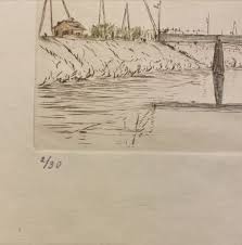 Larry Scheidl, Etching signed Landscape Bridge 1960s Lakeside Studio Michigan | eBay