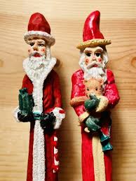 Vintage Pencil Slim 6.5” Santa Claus Folk Art Christmas ...