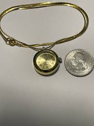 Vintage Gold Round Hanging Quartz Watch Works Keeps Time 22 ...