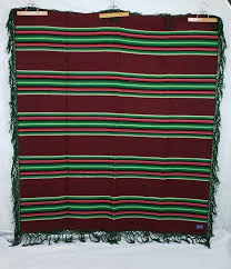 PENDLETON Wool Blanket Striped Pattern Queen 64x69 Maroon 1976 Vintage Serape US | eBay