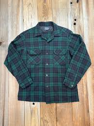 Vintage Green Blue Pendleton Loop Collar Board Shirt M - Etsy