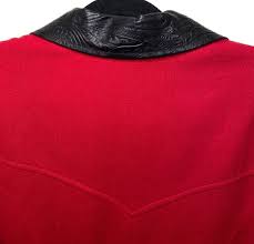 Pioneer Wear vintage red duster jacket overcoat leather ...