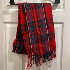 Red plaid scarf In great condition Message me... | Depop