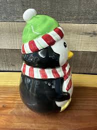 David's Cookies Cookie Jar Penguin in Hat and Scarf 9” - Etsy
