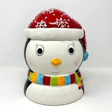 Real Home | Holiday | Real Home Penguin Cookie Jar Red ...