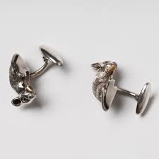 silver cufflinks little mouse