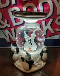 HTF Bath & Body Works Rotating Penguin Globe 3 Wick Candle ...