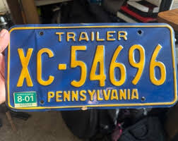 Pennsylvania Trailer License Plate . Vintage Pennsylvania ...