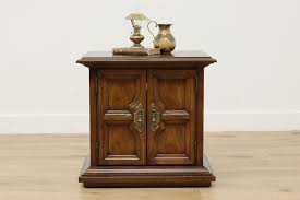 Tudor Design Vintage Pecan Nightstand End or Side Table
