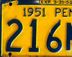 Vintage Original 1951 PA License Plate in Excellent ...