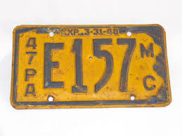 1947 PA Pennsylvania Motorcycle Motorbike License Plate -2 ...