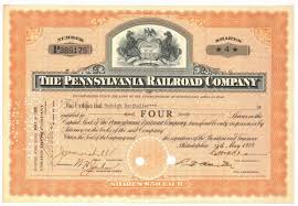 Pennsylvania Railroad Company. Stock Certificate. Hand ...