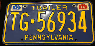 Vintage Original 1970s PA Trailer License Plate in Good ...