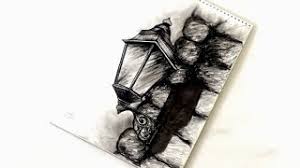 How to draw a wall lamp ।। Street lamp sketch ।। Charcoal ...