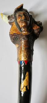 Root Club, Wabanaki carved/painted C/1950-80 "A S ...