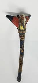 Maori Carved Wood Wahaika Ceremonial Club Mop
