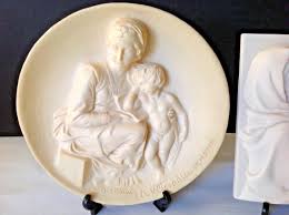 Lot 2 VTG 1978 Pensive Madonna Solid Ivory Alabaster A ...