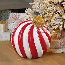 Esfera Gigante Navideña Con Luces Led Blanco / Rojo ...