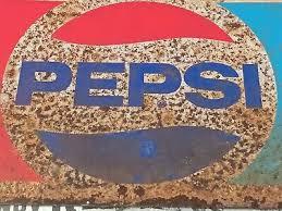 Vintage Antique 1975 Pepsi Cola street sign 10" x 15.5" REAL ...