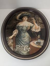 Vintage 70s Pepsi Cola Serving Tray: Victorian Lady Oval ...