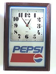 Vintage Pepsi Hanover Quartz Wall Clock Wood Frame Soda ...