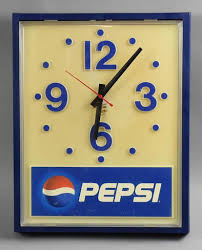 Large Vintage Light Up Pepsi Wall Clock