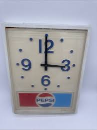 Vintage 1970s Blue Dot Pepsi Clock Plastic Non Working For ...