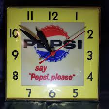 Vintage Lighted Pepsi Clock - 1960s Pam Clock - Games Room ...