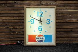 Late 1970s Vintage Lighted Pepsi Clock