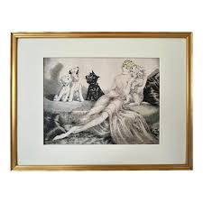 Original Louis Icart Artwork Watercolor Pen and Ink and ...