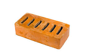 Vintage Red Clay Brick With Hole Isolated On White Stock ...